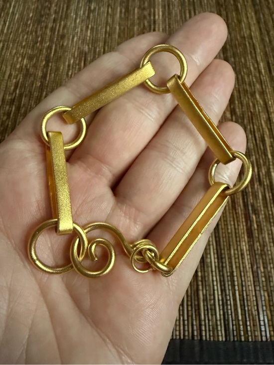 Martha Sturdy Jewelry - Martha Sturdy Chain Bracelet Gold Plated Matte Finish Modernist Post Modern
